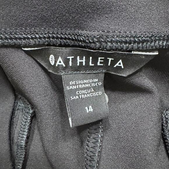 Athleta Pants Women 14 Black Endless High Rise Tapper City Activewear Zip Pocket - Picture 2 of 15